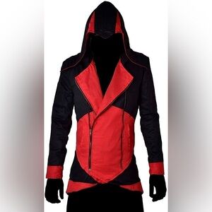Classyak Creed 3 Jacket Black Red Cotton Large